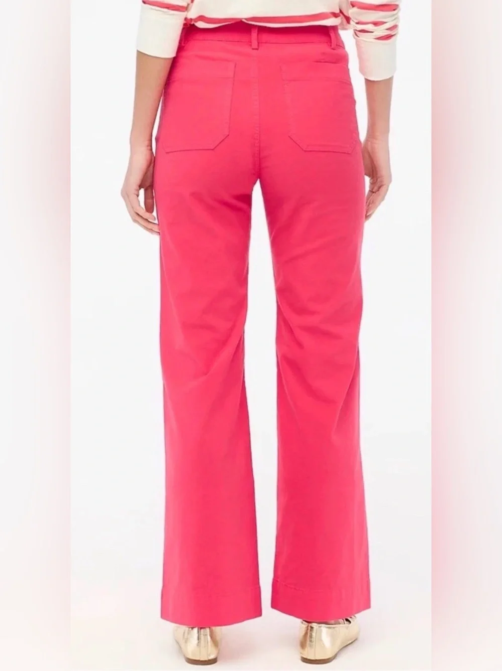 J.Crew Women’s Lizzie Wide Leg High Rise Linen Blend Jeans/Pants Hot Pink Sz 25